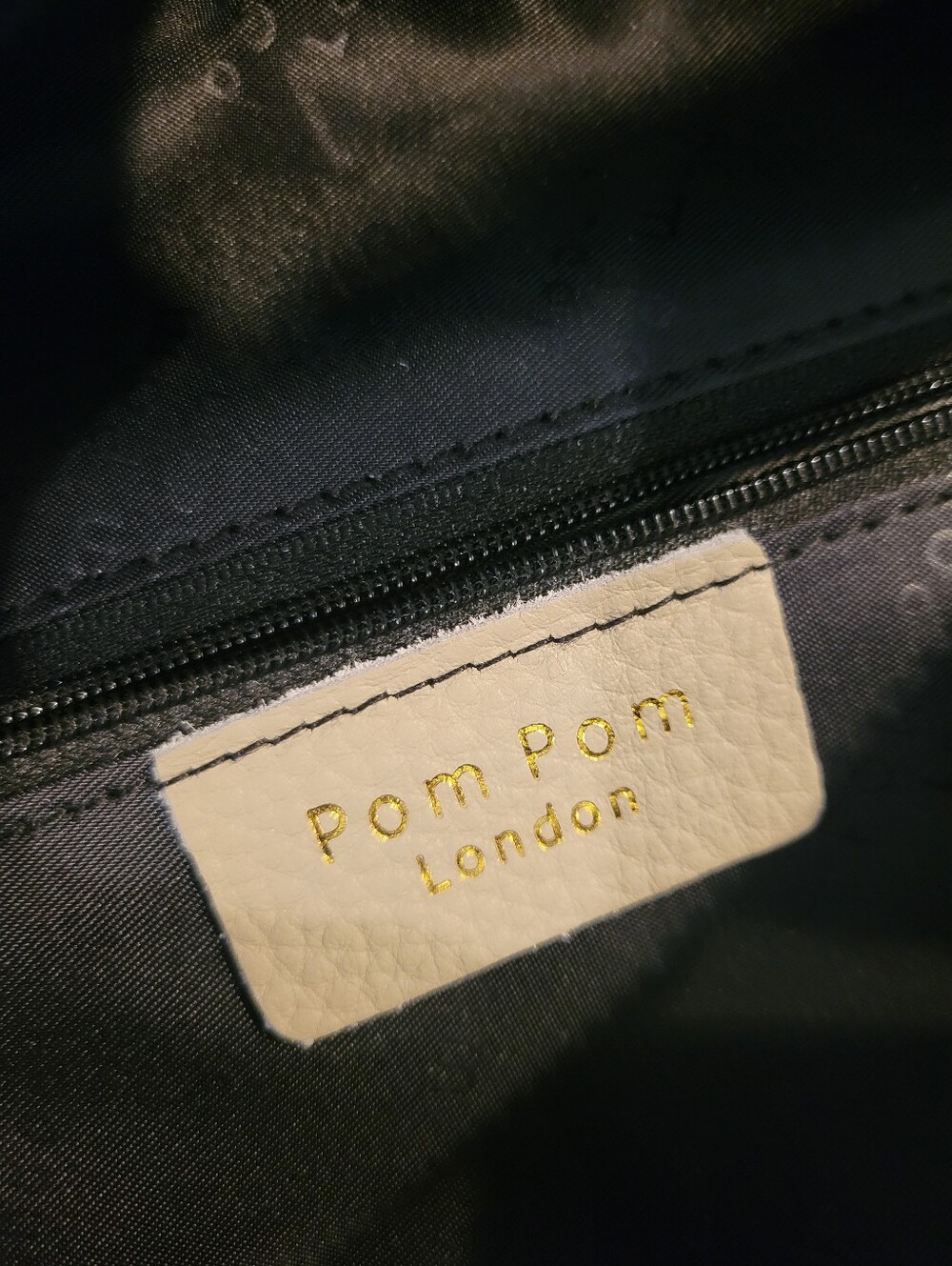 Pom Pom London Leather Bum Bag In Stone With 2 Straps - Picture 3 of 6